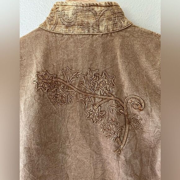 Flashback Vintage Embroidered Gypsy Whimsigoth Beaded Jacket Size L Petite - Picture 8 of 9